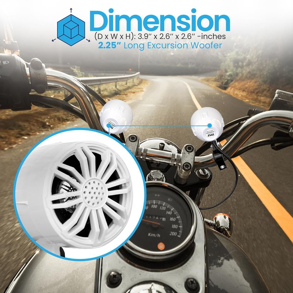 PyleUsa 2,25" Wasserdichter Offroad-Lautsprecher - 20W Marine-Qualität Passives Woofer-Soundsystem Voll