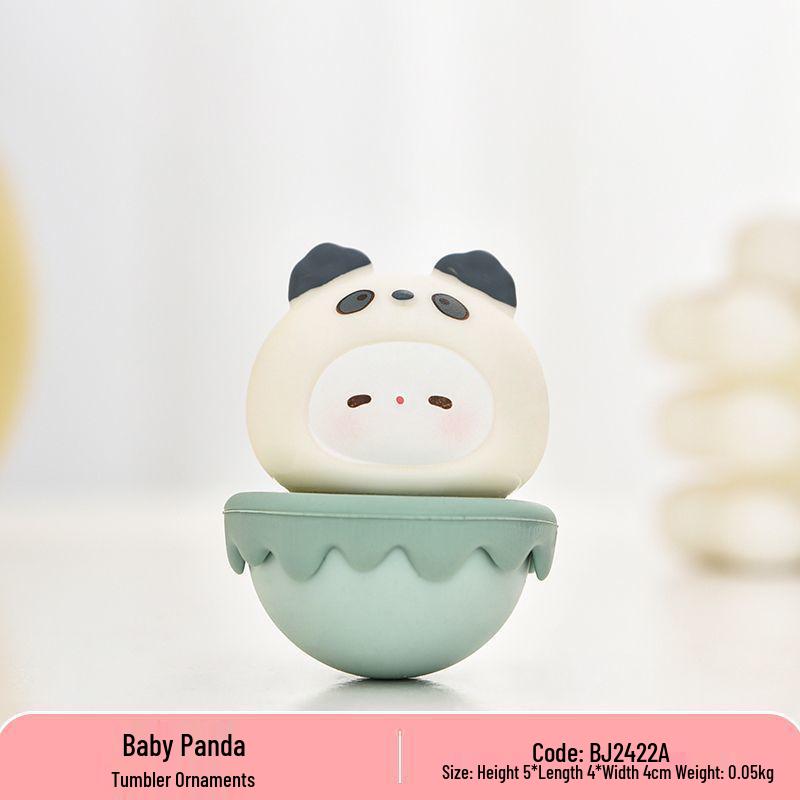 Cute Pet Tumbler Resin Figurine - Creative Desk Decoration & Lovely Gift for Girls