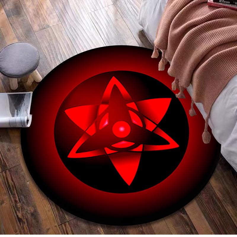1Pc Sharingan Circular Print Rug - home decoration Carpet For Living Room Bedroom Flooring Computer Chair Area Rug