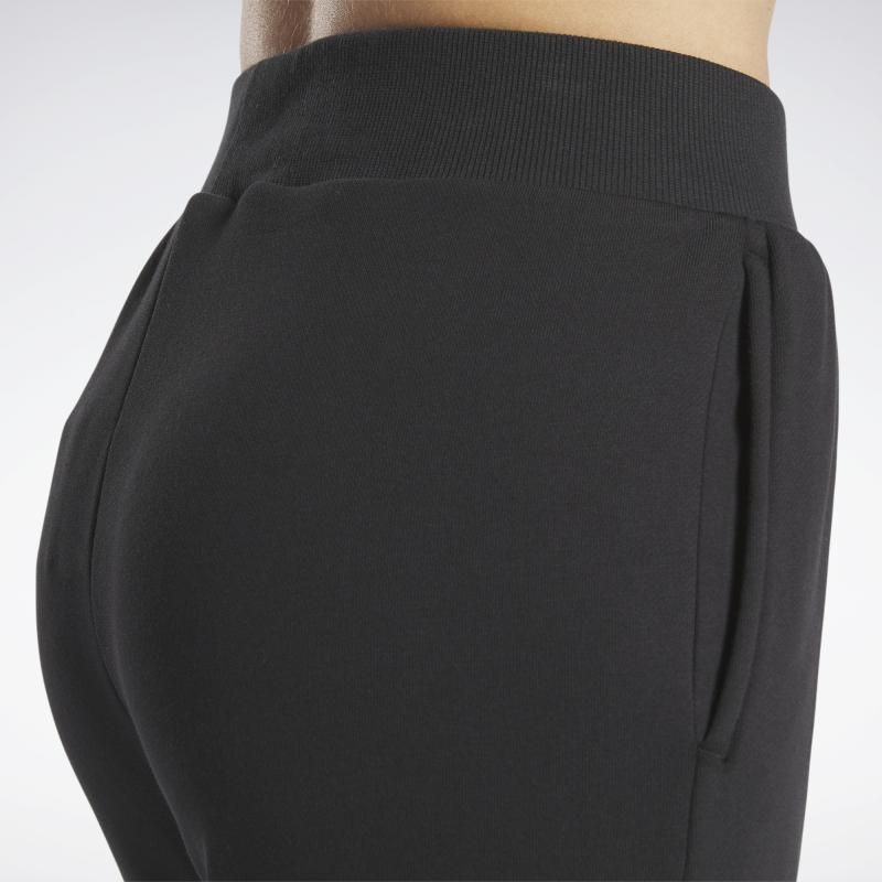 Reebok Loose Solid Color Sports Pants Women Bottoms Black HS0394