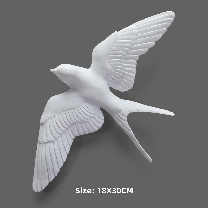 Nordic Living Room Wall Decoration Pendant Entrance Restaurant Creative Art 3d Bird Hanging Light Luxury Wall Hanging Swallow