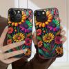 Colorful Flowers Pattern Tempered Glass Phone Case For Samsung Galaxy S23 S24 S25 S26 Ultra Plus FE Shockproof Cover