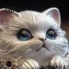 Cat Accessory Finger Ring Hand-Engraved Decor Women Men with Rhinestone Adjustable Inlay