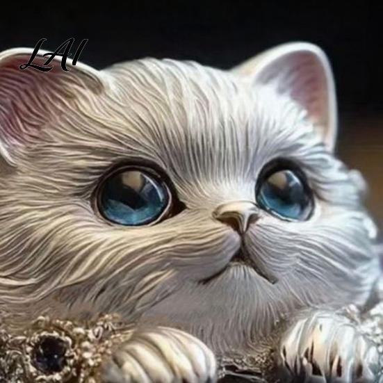 Cat Accessory Finger Ring Hand-Engraved Decor Women Men with Rhinestone Adjustable Inlay