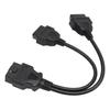 OBD Extension Cable 16Pin Cable Male To Dual Female Y Splitter Cord Adapter for OBD2 Interface Vehicles