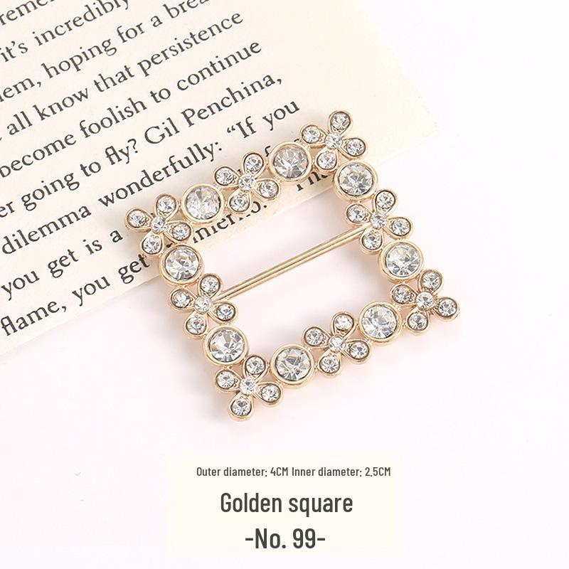 Pearl Rhinestone Waist Buckle Scarf Fastener Hem Knot Button for Women