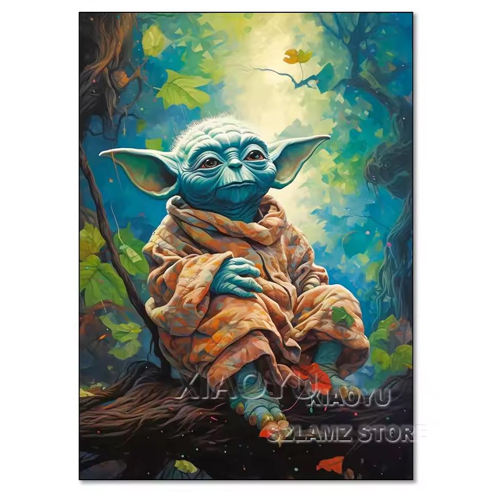 Malowanie Diamentowe 5D Disney Dziecko Yoda Pełne Haft Diamentowy Kreskówka DIY Obrazki z Dżetów Zestawy do Haftu Krzyżykowego Rękodzieło Wystrój Domu