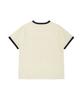 Wacky Willy Women'S Summer Graphic Ringer Semi-Over Short Sleeve T-Shirt Cream
