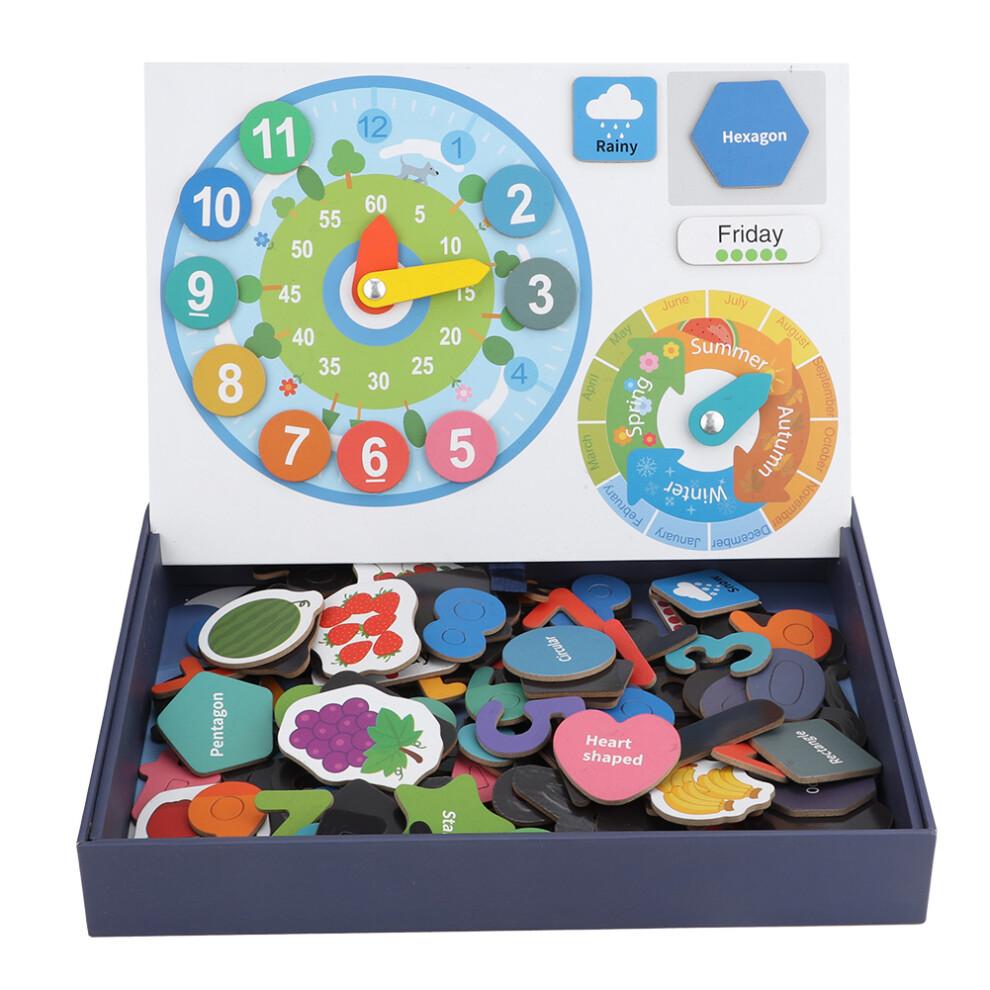 Essential Skill Development Preschool Learning Calendar Magnetic Calendar for Kids Interactive Educational Teaching Clock Vibrant Clear Markings