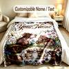Forest Nature Theme Custom Blanket Personalized Name & Text Customized Soft Warm Throw Blanket Home Decor