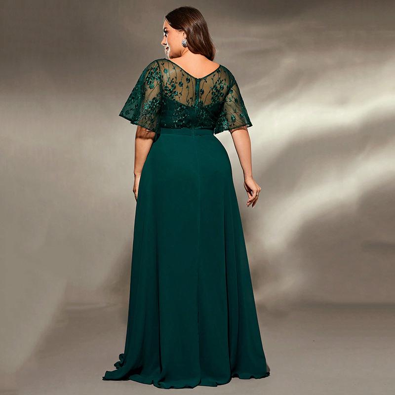Navy Blue Elegant Evening Dress for Women - Slim Fit, Ideal for Banquets and Events
