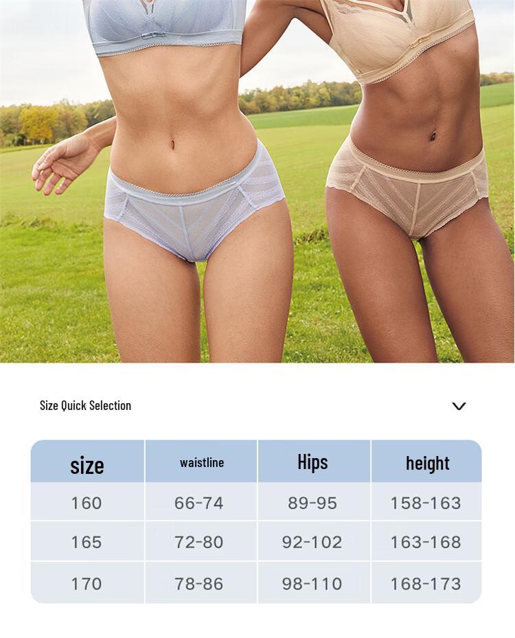 Maniform Women's Sexy Lace Mid-Low Waist Briefs