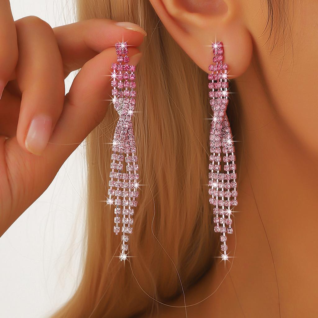 2 stk Dame Mote Enkle Øredobber med Dusker Turisme Karneval Bankett Fest Festival Pyntegave