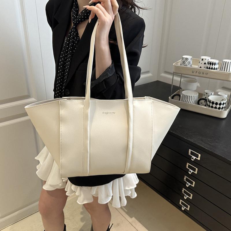 Minimalist Tote Bag Set Letter Printed PU Zipper Closure Shoulder Bag For Women Shopping and Daily Use