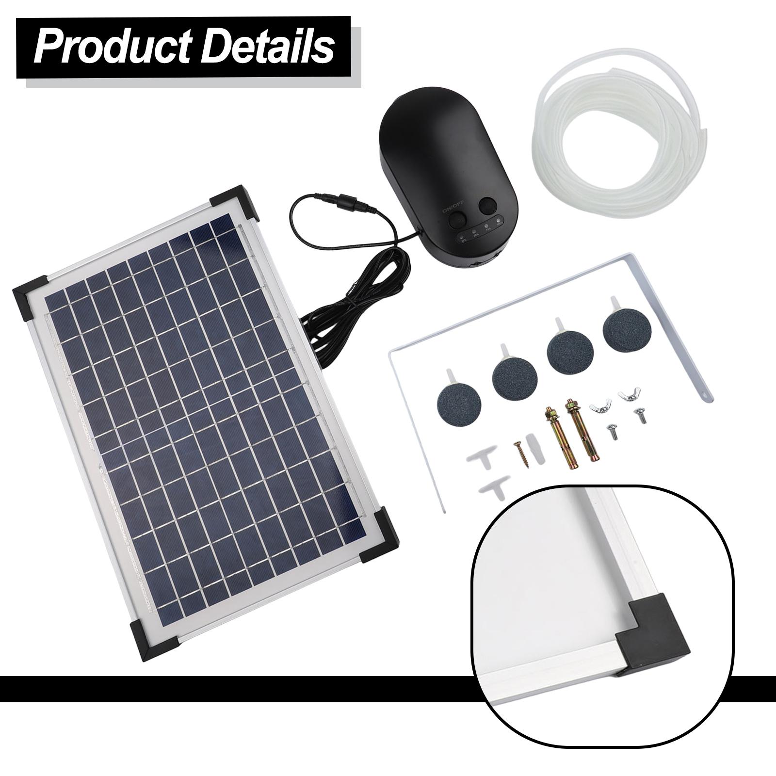 Fish Tank Oxygenator Aquarium Aerator 15W Solar Power Adjustable Solar Panel Adjustable Solar Panel Pump Air Stones China Mainland