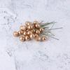 Artificial Holly Berries, 10 Mm Fake Berries Decor On Wire for Christmas Tree Decorations Flower Wreath DIY Craft Use (Pack of 200, Golden)