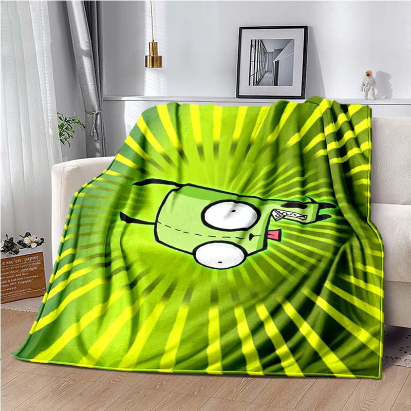 Invader ZIM Gir Kreslená deka Útulná měkká deka Deka na gauč Odolný dekor Pro děti Ženy Muži Cestovní deka Měkká přehoz na postel
