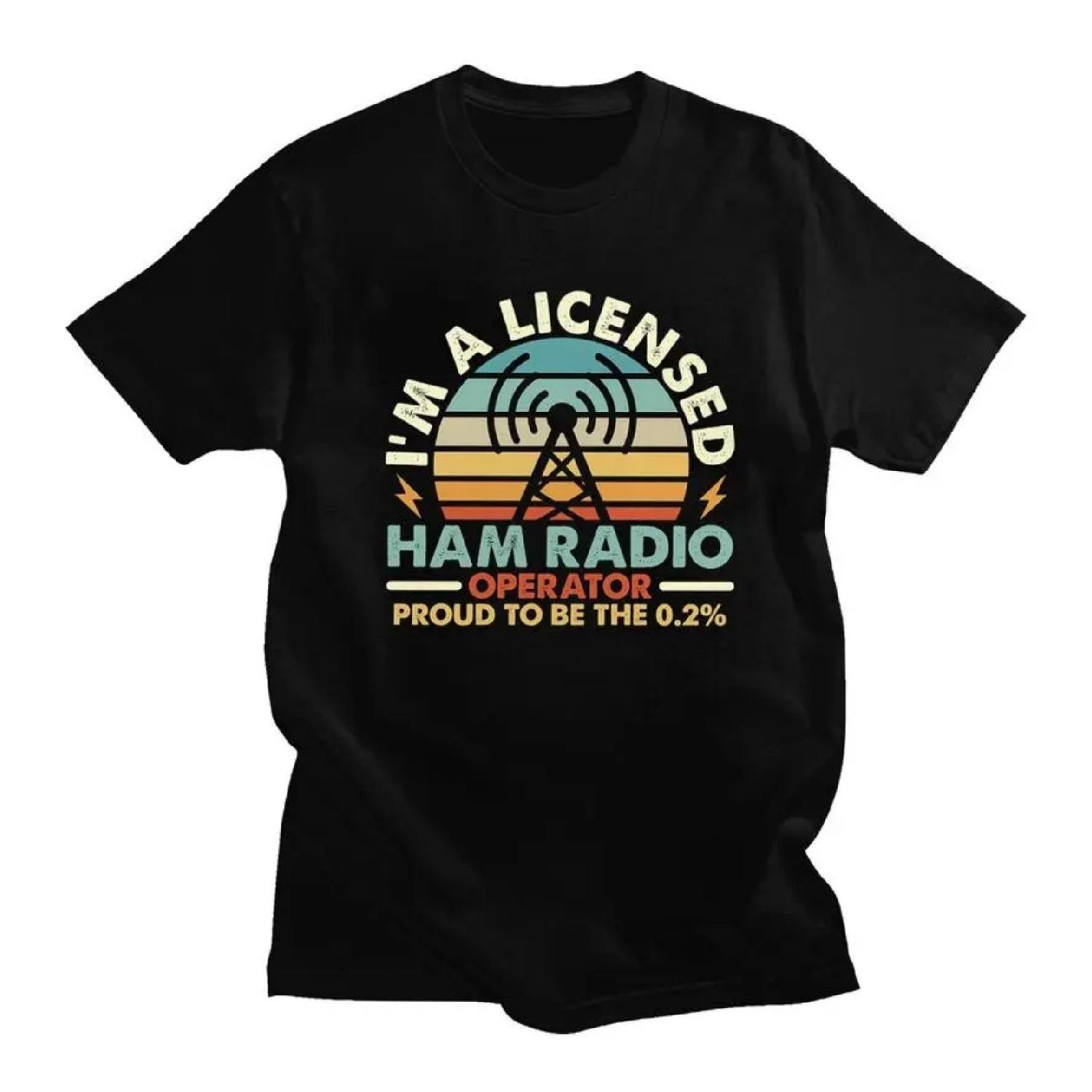 

Custom Male Licensed Ham Retro Radio Operator T Shirts Short Sleeve Cotton Tshirts Streetwear T-shirt Leisure Tees Clothes S чёрный
