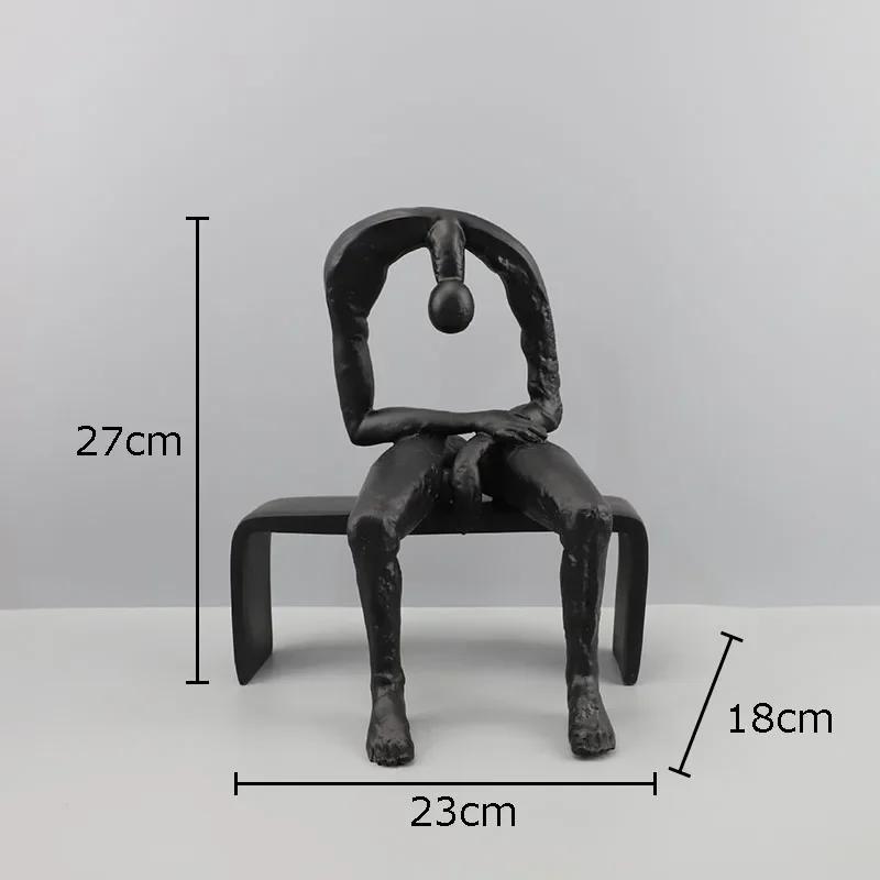 

Frustration Figure Statue Abstract Artwork Ornaments Desk Decoration Creative Hollow Character Sculpture Room Aesthetics Decor чорний