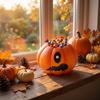 Halloween Troll Pumpkin Resin Decorative Bowl for Candy Storage and Home Decor
