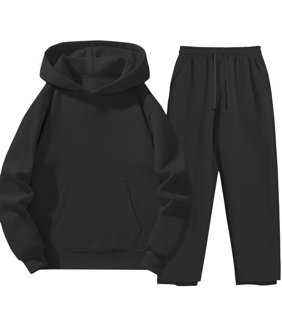 2025 Men's Versatile Casual Fashion Hoodie Set with Customizable Pockets, Pictures, and Text.