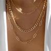 Classic Gold Multilayered Necklace for Women Vintage Silver Geometric Pendant Necklaces Butterfly Choker Jewelry