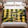 Green Bay Packers Bedruckte Flanelldecke Benutzerdefinierter Name Text Weiche Warme Decke für Schlafzimmer Feiertagsgeschenk