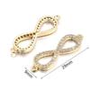 2pcs Brass Cubic Zirconia Infinity Charms 9x29mm Exquisite Cross Charm Connectors For DIY Jewelry Making Necklace Accessories