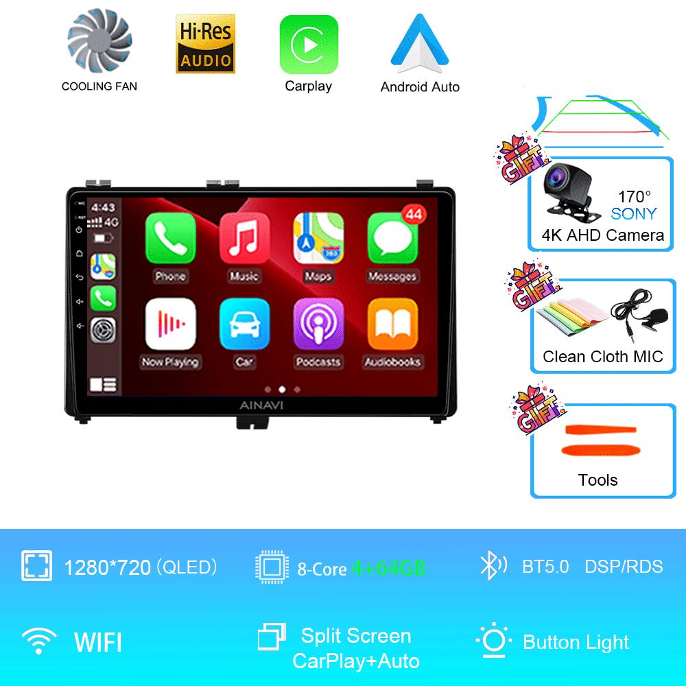 9" Android 14 Car Radio For Toyota Prius V Plus Alpha 2012 2013 2014 2015 Stereo Player GPS Navigation Carplay Auto LHD RHD DVD