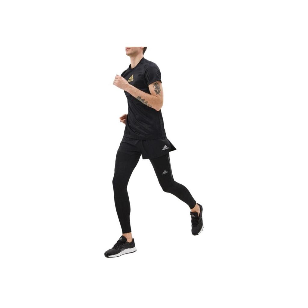 Adidas Round Neck Sports Breathable Short Sleeve T-Shirt Men Tops Black FK3553