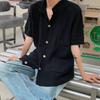 2023 Retro Men's Summer Hong Kong Style Loose Shirt - Fun Niche Design Student Outerwear