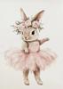 Süßer Ballerina-Hase Ballett Tier Poster und Drucke Leinwanddruck Wandkunst Bild für Mädchenzimmer Kinderzimmer Heimdekoration