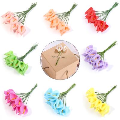 12/36/72pcs Mini Foam Calla Lily Fake Flowers Bouquet Artificial Flowers for Wedding Decoration Valentine's Day Supplies