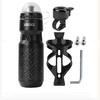 750ml Plastic Sports Water Bottle with Dust Cover Mountain Bike Water Bottle with Holder and Bell Set for Outdoor Cycling Hydration