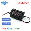 LED Digital Voltmeter 0.56 Inch Digital Voltmeter 0V-30V, 4.5V-30V LED Display Volt Voltage Meter Mini Tester Red/Blue/Green