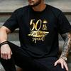 Unisex Gold Foil 50th Birthday Squad Crown Graphic T Shirt Matching Party Crew Birthday Daily Streetwear Top