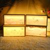 Creative Cartoon Wooden Frame Night Light - Bedroom Bedside Lamp with Acrylic Ornament