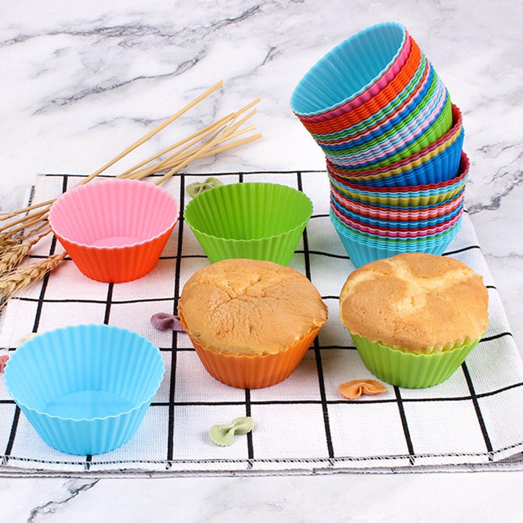 12pcs Silicone Baking Cups High Temperature Resistant Food Grade Silicone Muffin Cups for Party