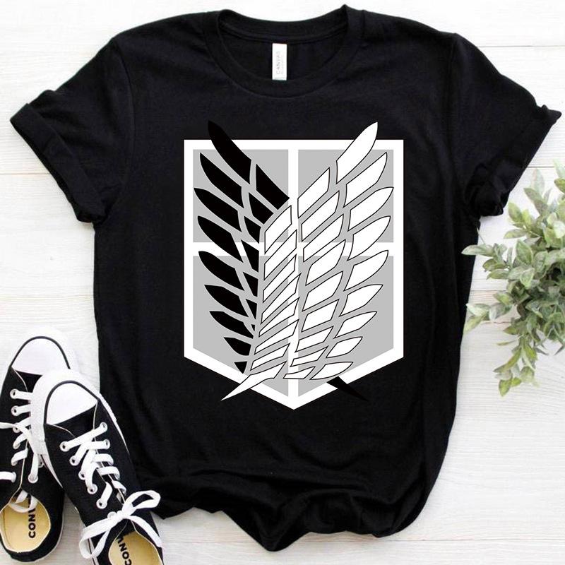 Attack the giant manga summer new fashion breathable couple student round neck short-sleeved Anime T-shirt