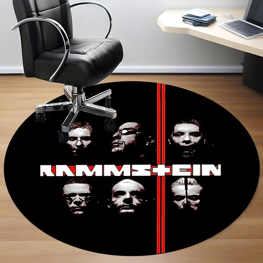 1pc Rammstein Music Office Round Area Rug, Under Office Chairs Bedroom Living Room Home Decor A0926108