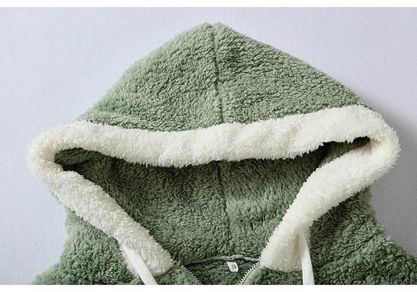 2022 Women's Autumn/Winter Loose Plush Zip-Up Hoodie