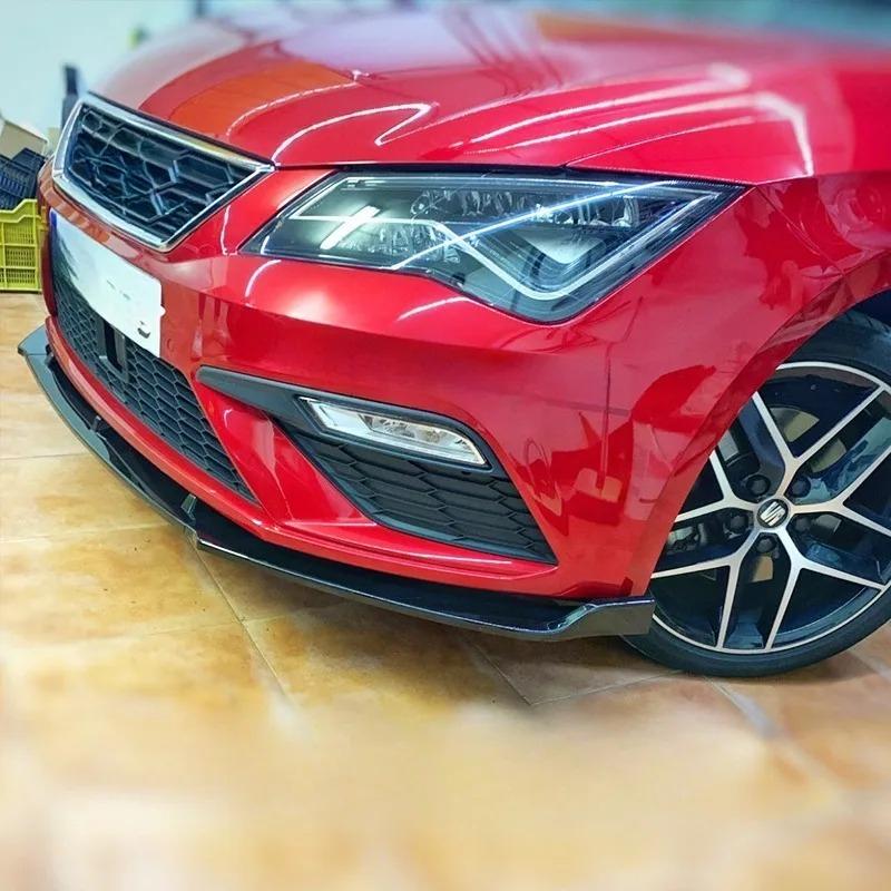 Front Splitter For Seat Leon  Cupra / FR MK3.5 2017-2020 Car Ftont Bumper Lip Chin Spoiler Splitter Diffuser Bodykit Tuning