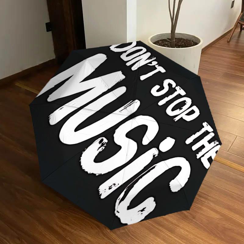 

Don t Stop The Music: Automatic Opening/Closing Umbrella with Foldable Design, Iron Frame, Outdoor, Ideal Gift for Fans, Travelers, Daily Us