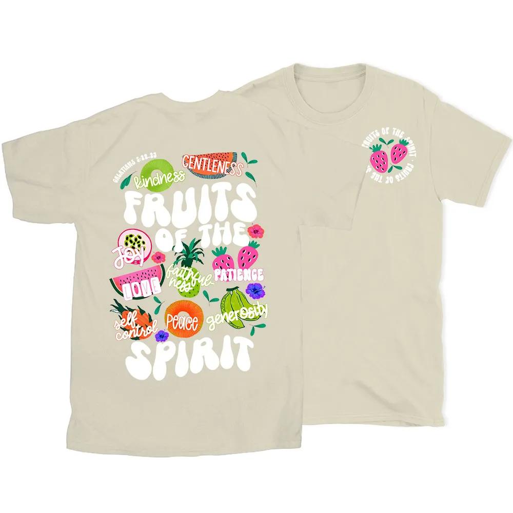 2026 Summer New Style Fruit of The Spirit Christian Highquality Casual Breathable Roundneck Tshirt for Both Unisex and Women S