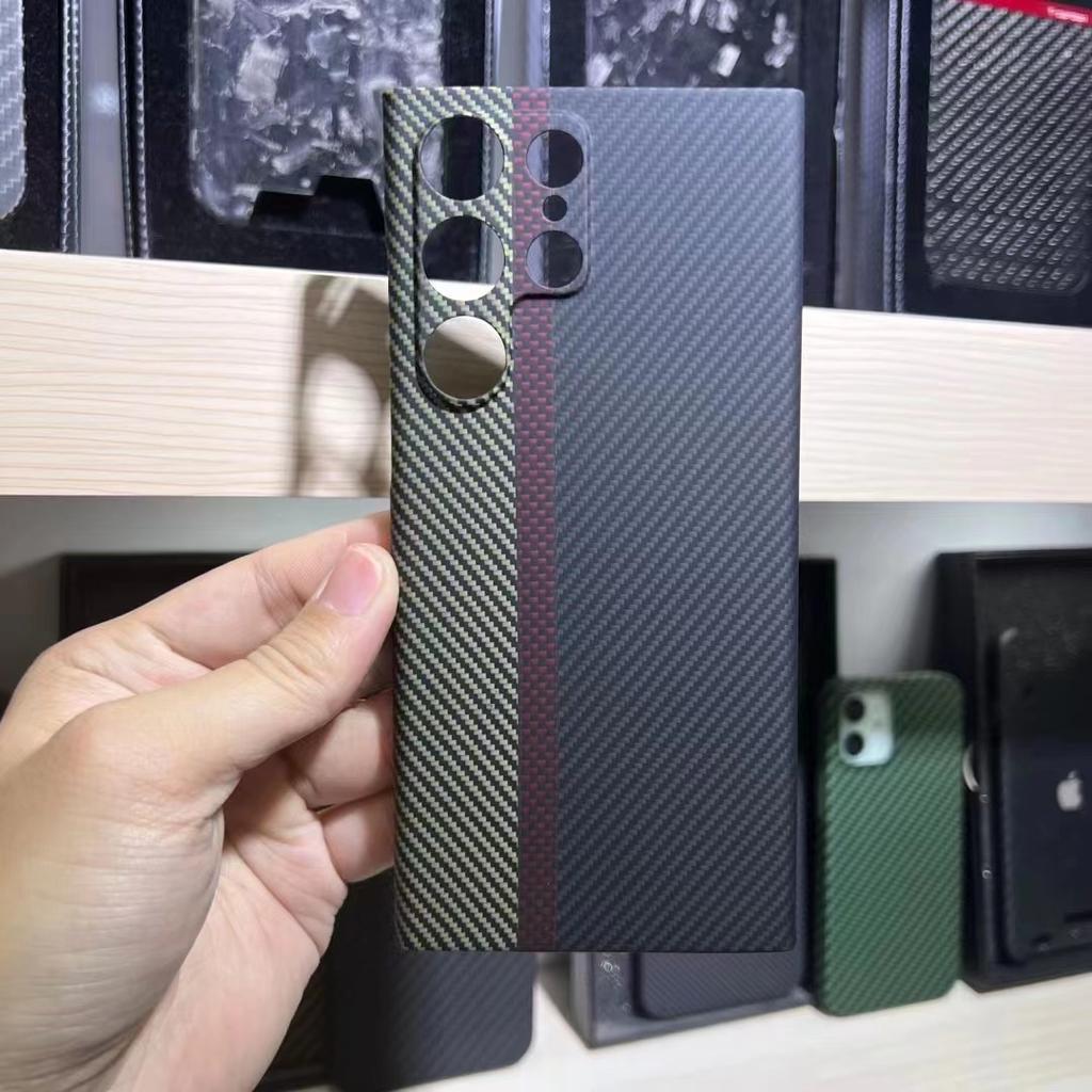 Custodia in vera fibra di carbonio per Samsung Galaxy S22 S23 Ultra Z Fold 4 Z fold 5 /iphone 14 13 12 11 Pro Max X XR XS Max Amirad Cover protettiva per telefono in fibra