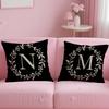 Classic Pattern Monogram Cushion Cover Soft & Easy-Wash Pillow Case – Versatile for Couch, Bed, Travel and Office