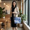 Borsa Tote Tinta a Mano Stile Etnico, Borsa a Mano/Spalla di Grande Capacità per Donna