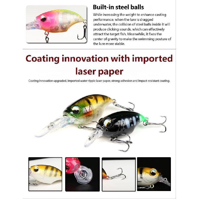 Neuer Crankbait Wobbler Köder 38mm/8g 48mm/11g Hochwertige Haken 10 Verschiedene Farben Künstlicher Köder Harte Angelköder