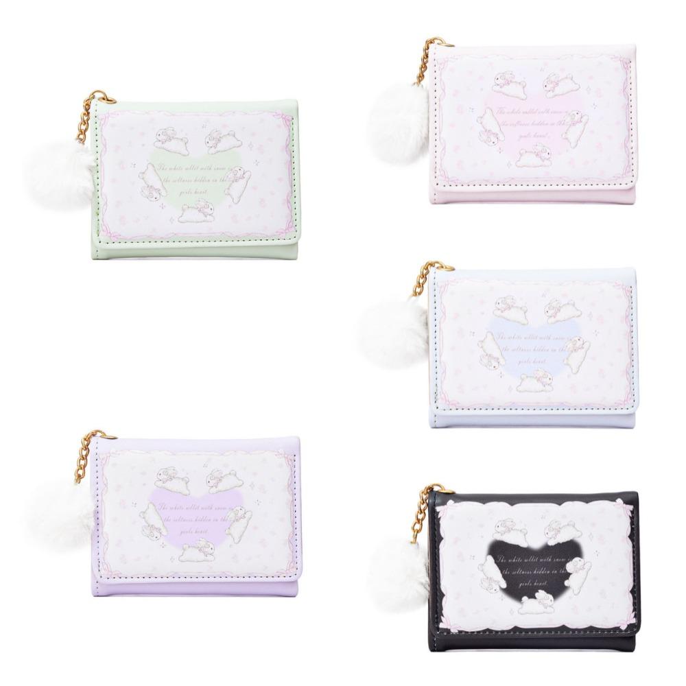 Short Bunny Cash Purse Bag Korean Style Heart Three Fold Wallets Rabbit Pocket Purse Wallet Girls