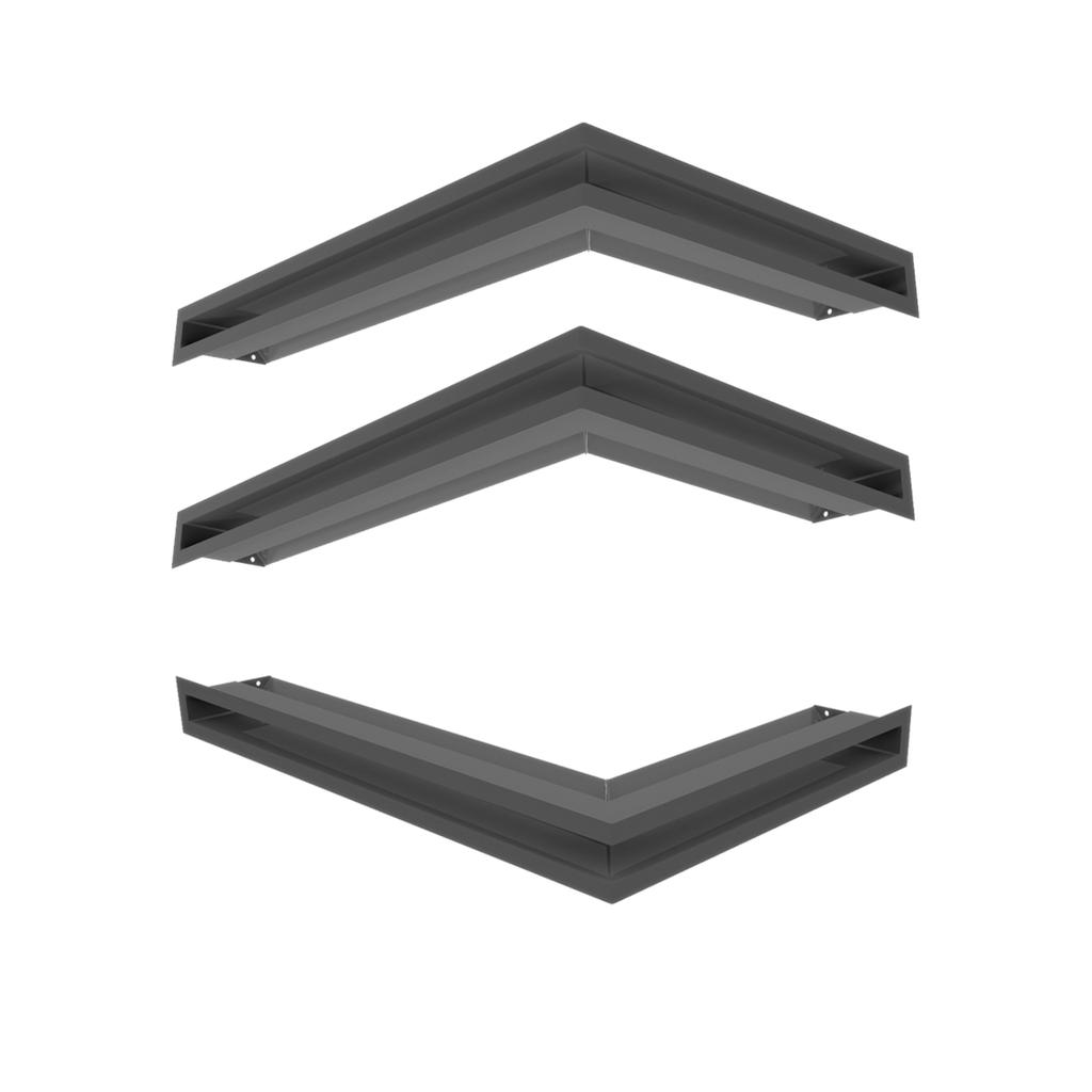 Fireplace Grille KRATKI LUFT Graphite 6x60x40 Left Ventilation Set of 3 Pcs